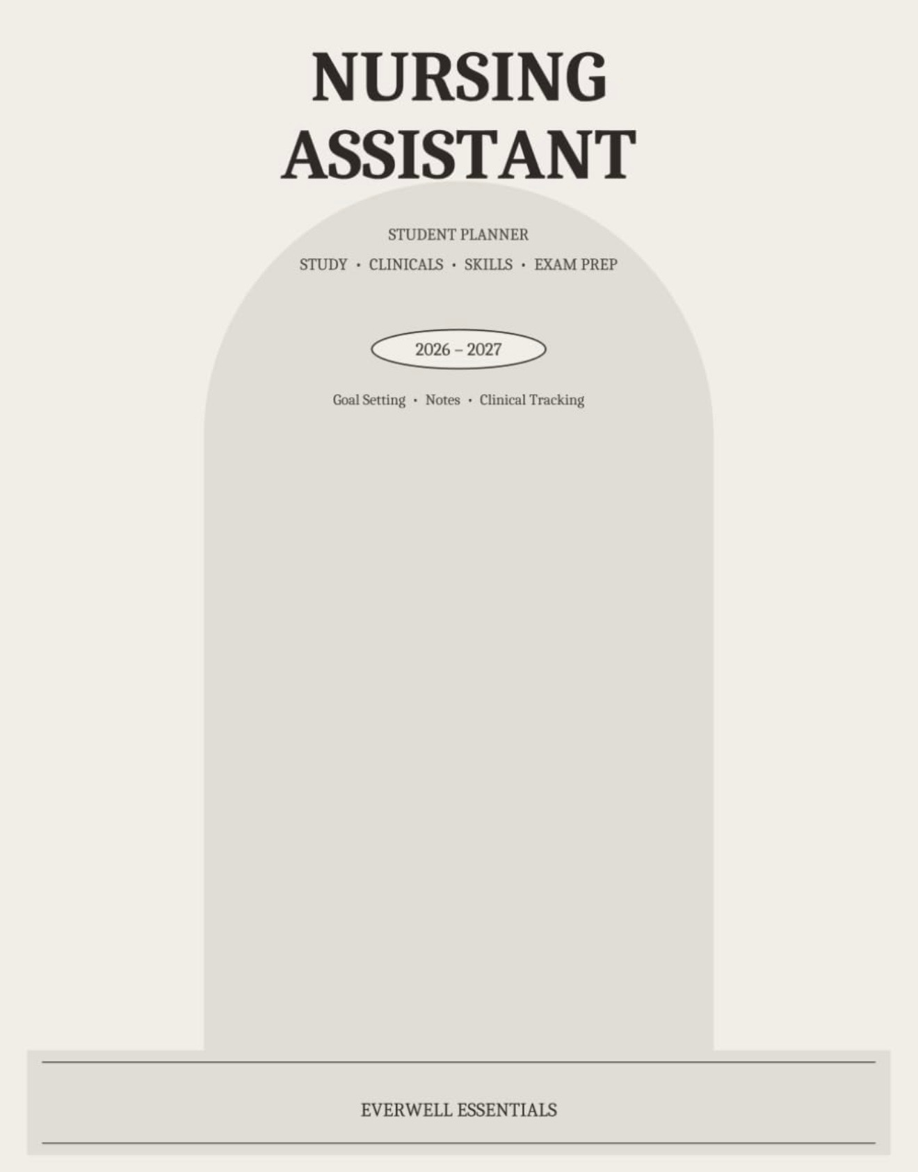 Cover of Nursing Assistant Student Planner 2026–2027